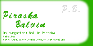 piroska balvin business card